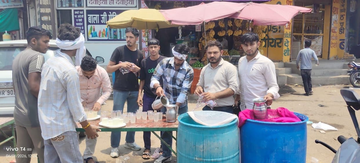 Amidst the scorching heat, students set up a stall offering free cold water.