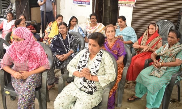 Protest against set back in shastri nagar