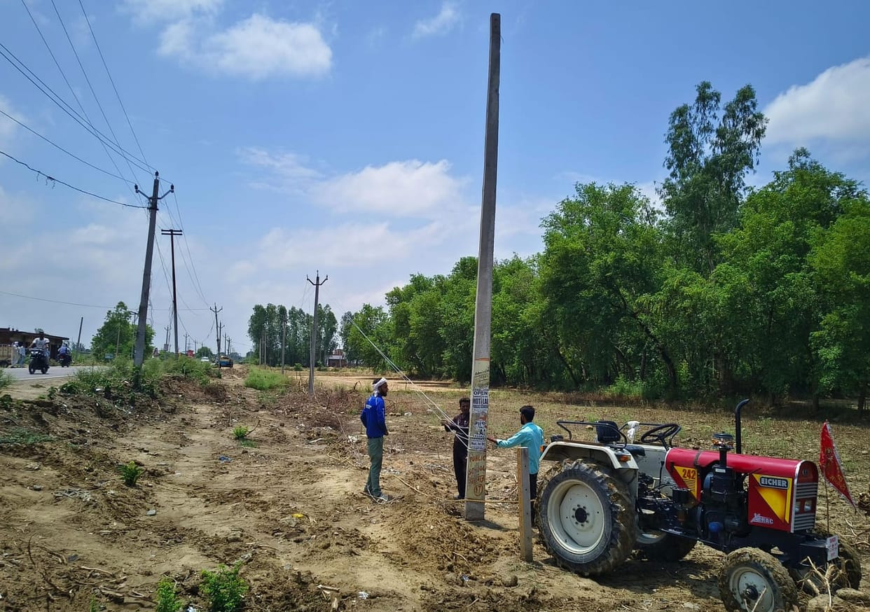 Paving the way for highway expansion, poles being removed