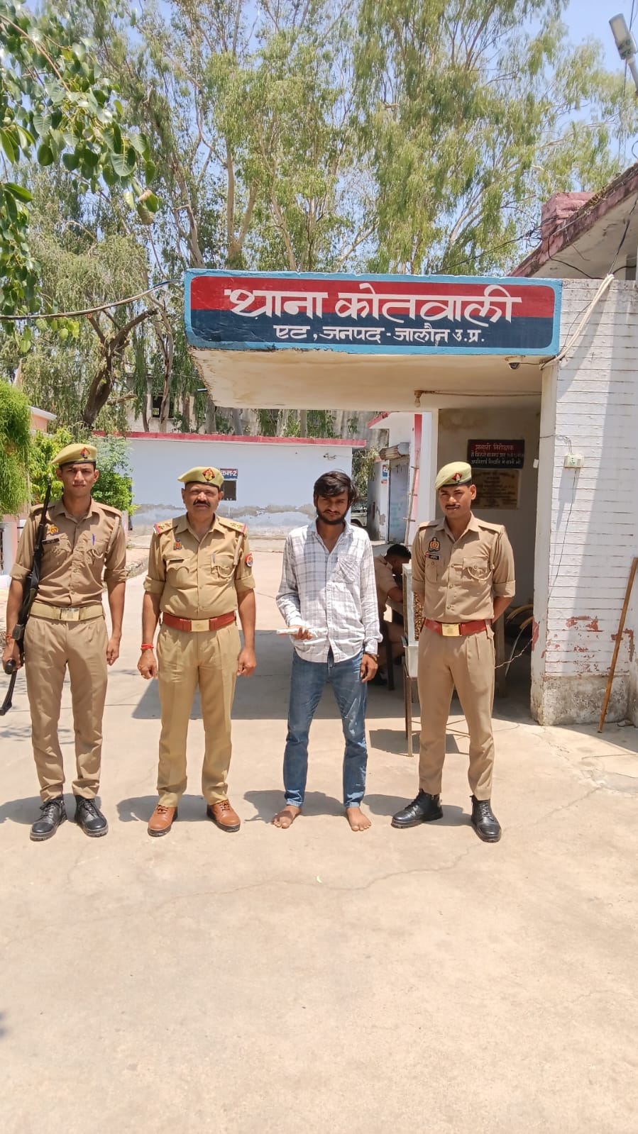 Police arrested a young man carrying a pistol