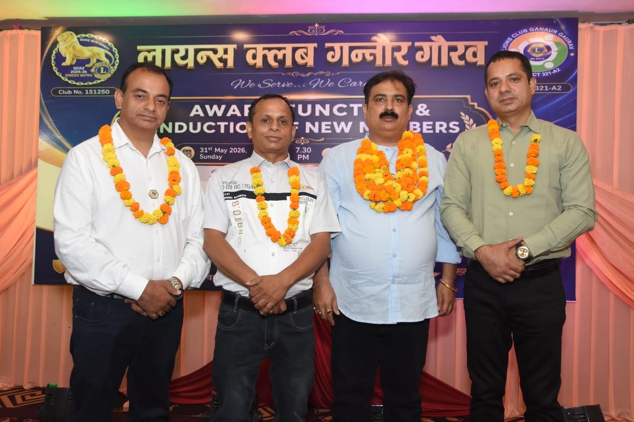 Vikrant Handa became the president of Lions Club Gannaur Gaurav