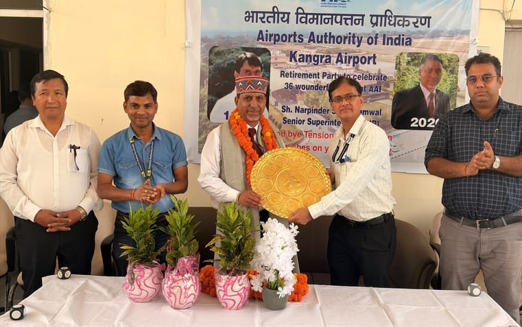 Narpinder Singh Jamwal retired from Gaggal Airport