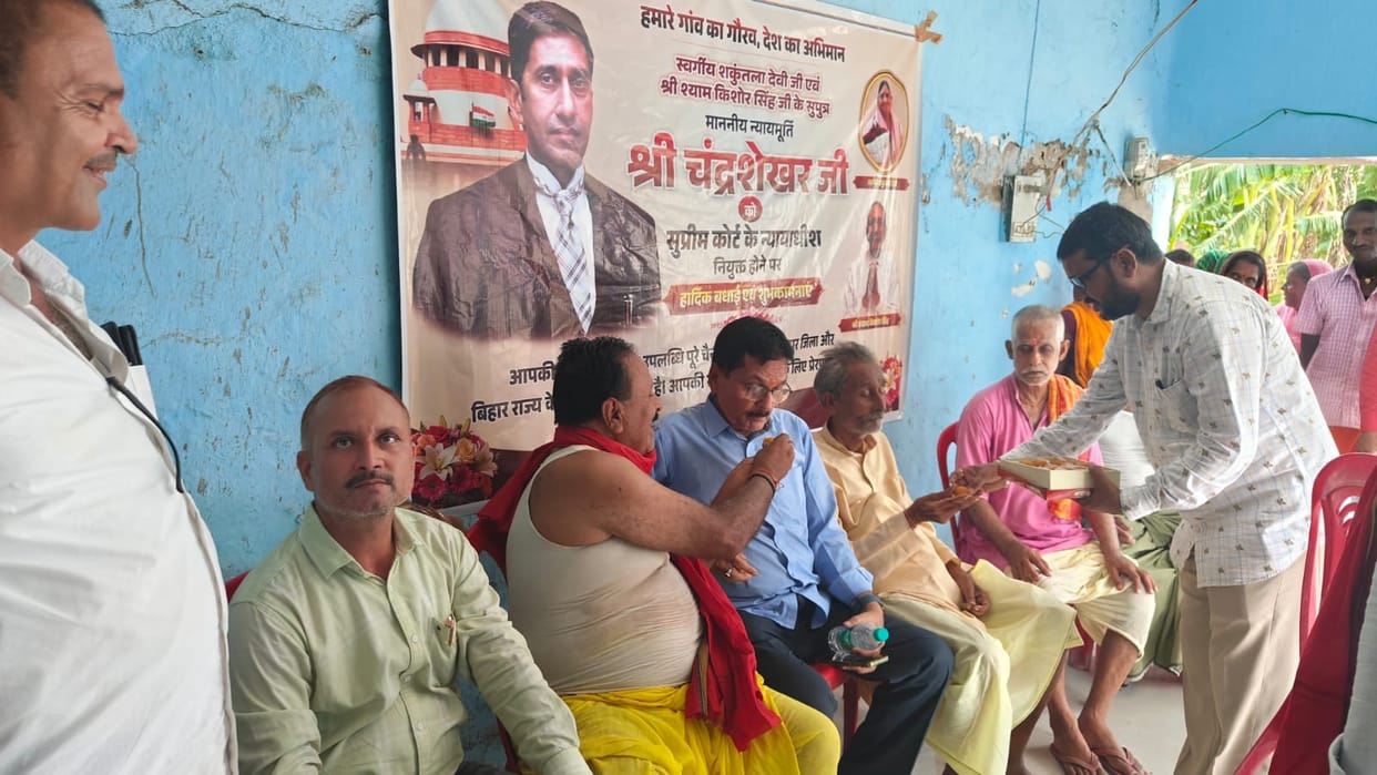 justice s chandrashekhar becomes supreme court judge sweets distributed in Muzaffarpur Bihar