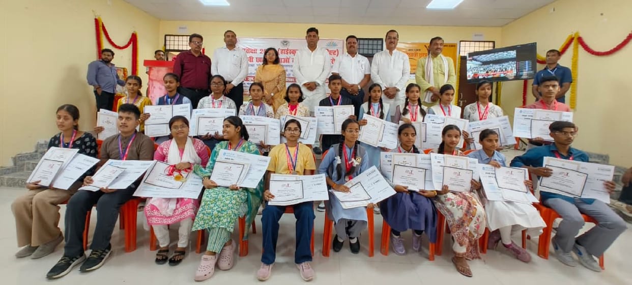 The faces of the meritorious students blossomed after receiving the honour.