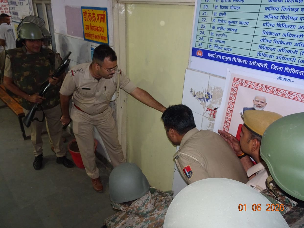 Mock drill in government hospital regarding terrorist hijack in Bhiwadi