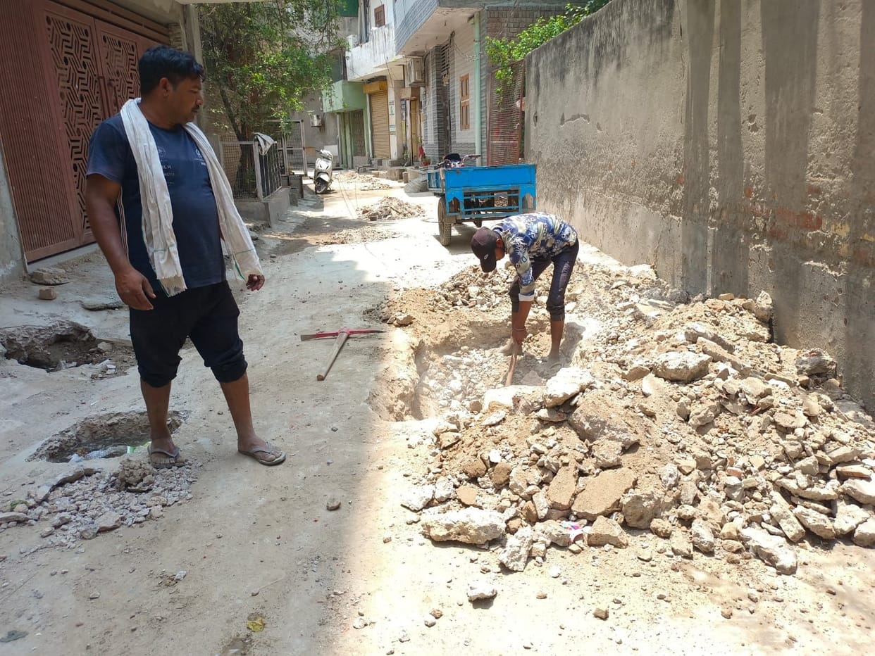 A road built two months ago was demolished to find a leak, and 20 lakh was lost.