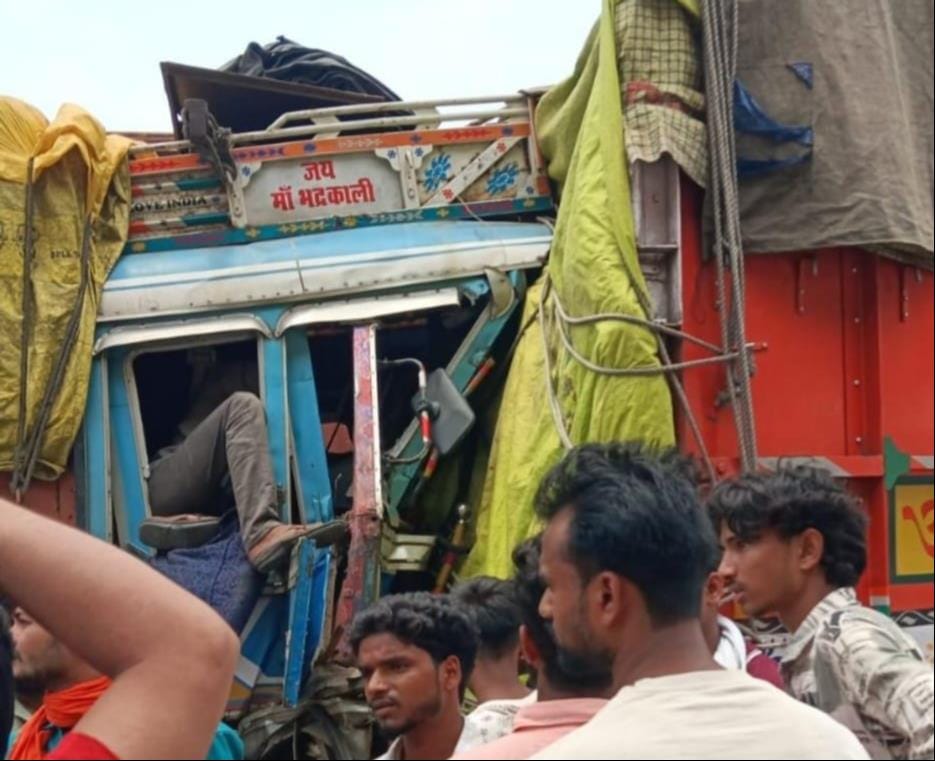 Brake failure causes truck collision, driver trapped in cabin for three hours