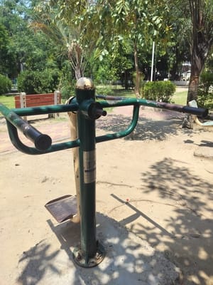 Swings and open air gyms in MC Park are in a bad shape.