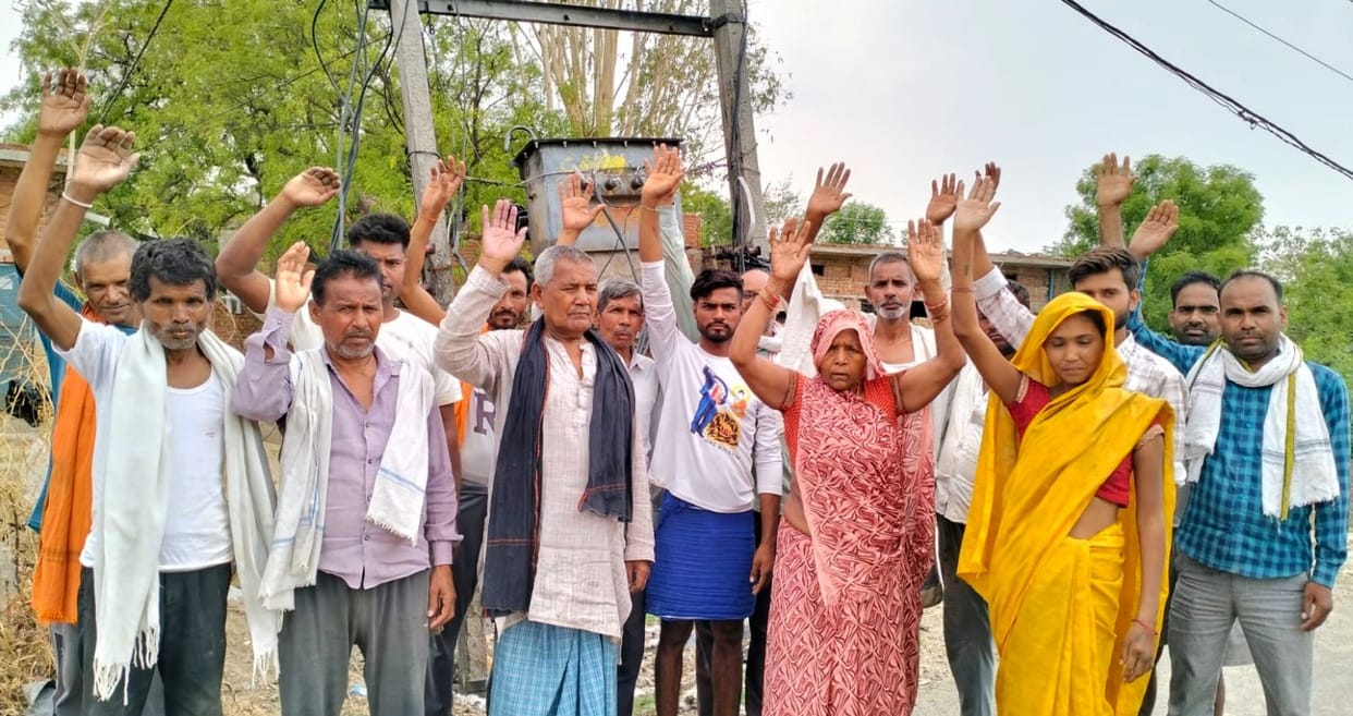 The blown transformer hasn't been replaced even after 15 days, prompting a protest from villagers.