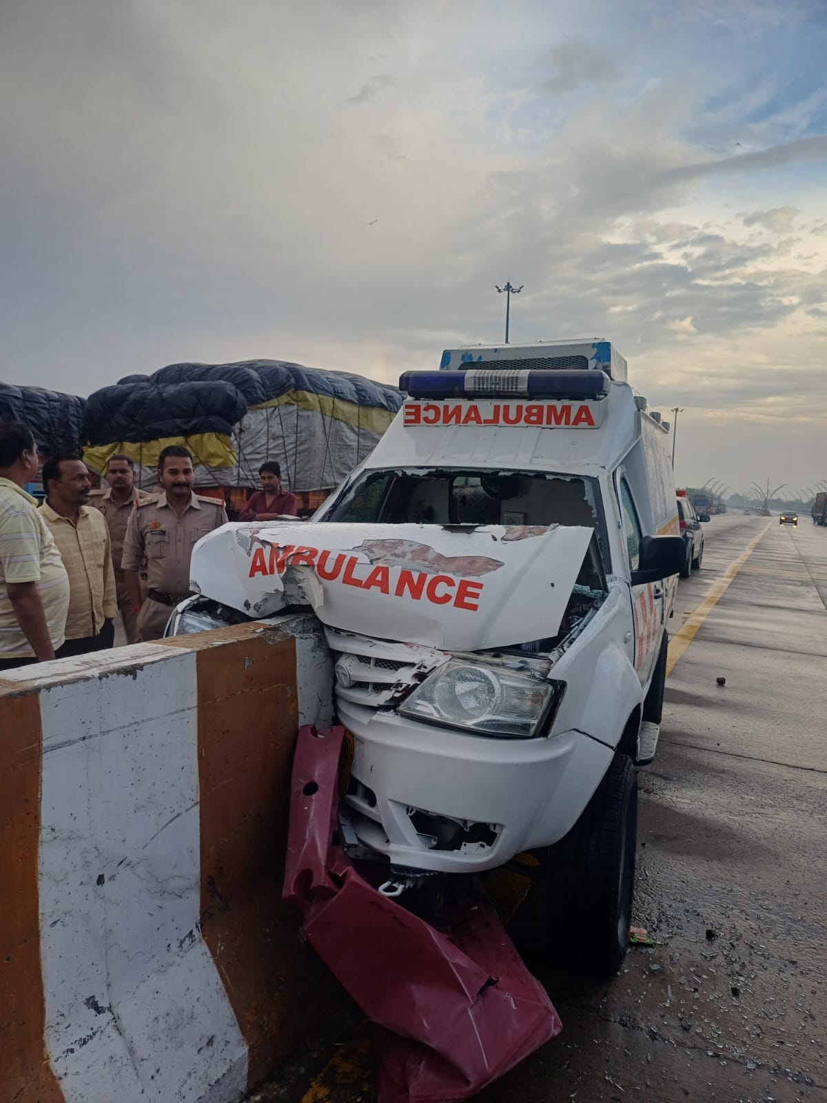Ambulance collides with culvert, 5 injured including driver