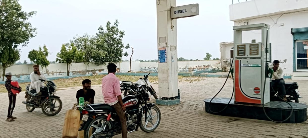 Both filling stations in Kachhla lie deserted.
