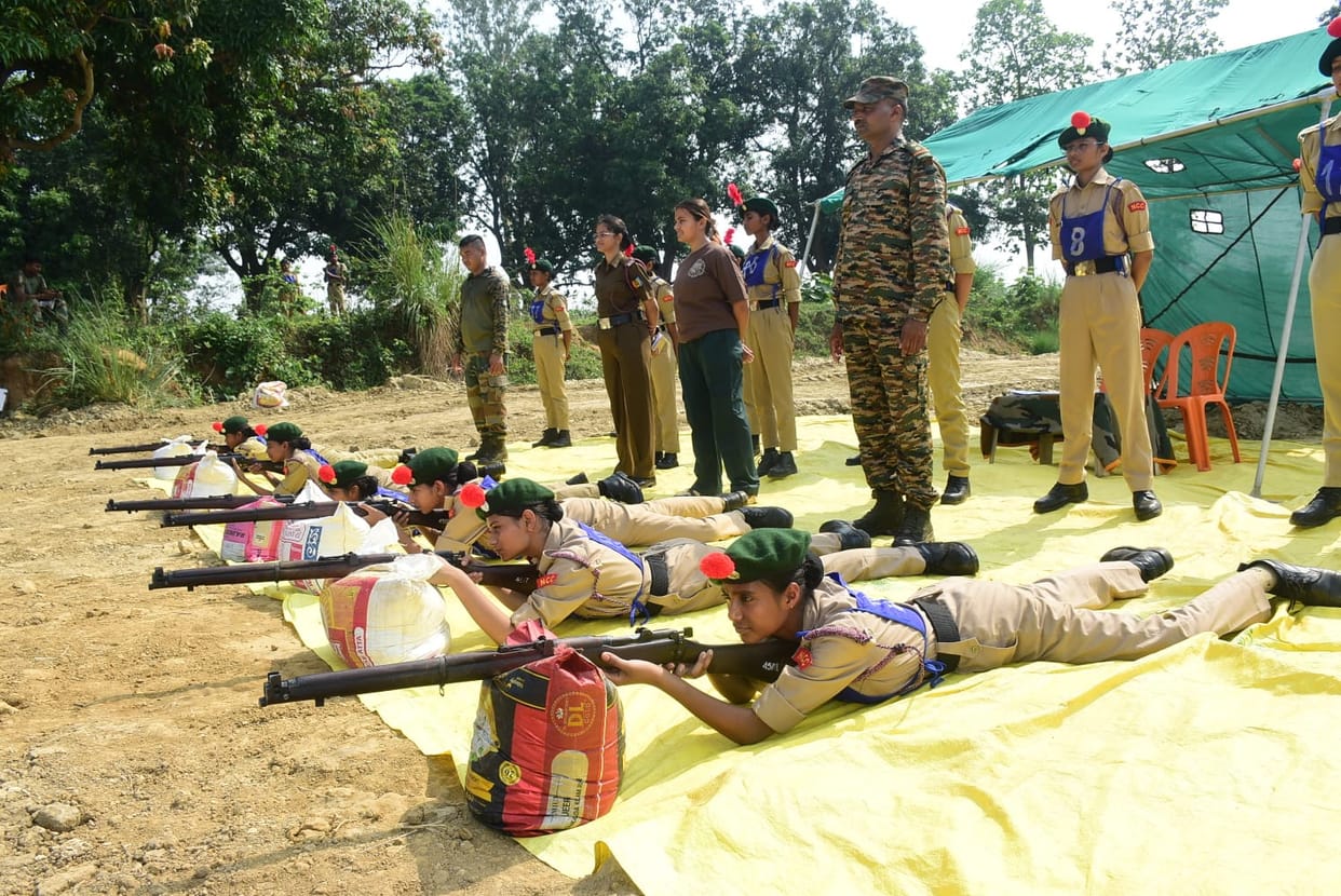 Cadets were taught the art of firing at the NCC camp organised at Kendriya Vidyalaya-2.