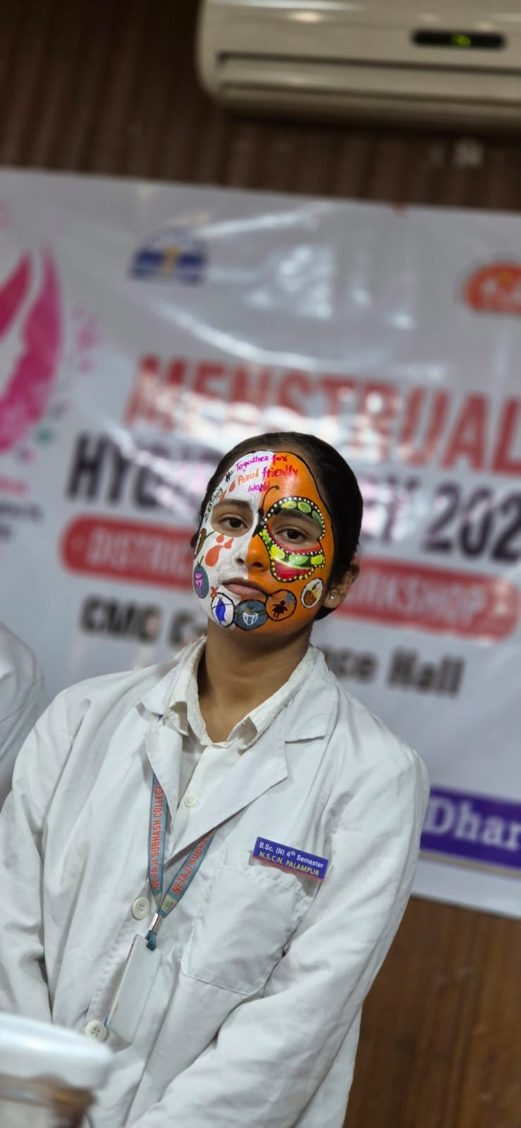 Message of awareness on menstruation given through face painting