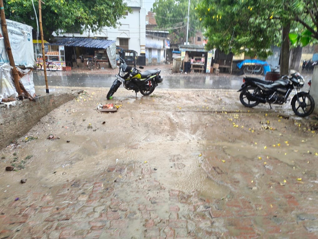 Maximum temperature increased by two degrees, it rained in the afternoon, trees and pillars fell