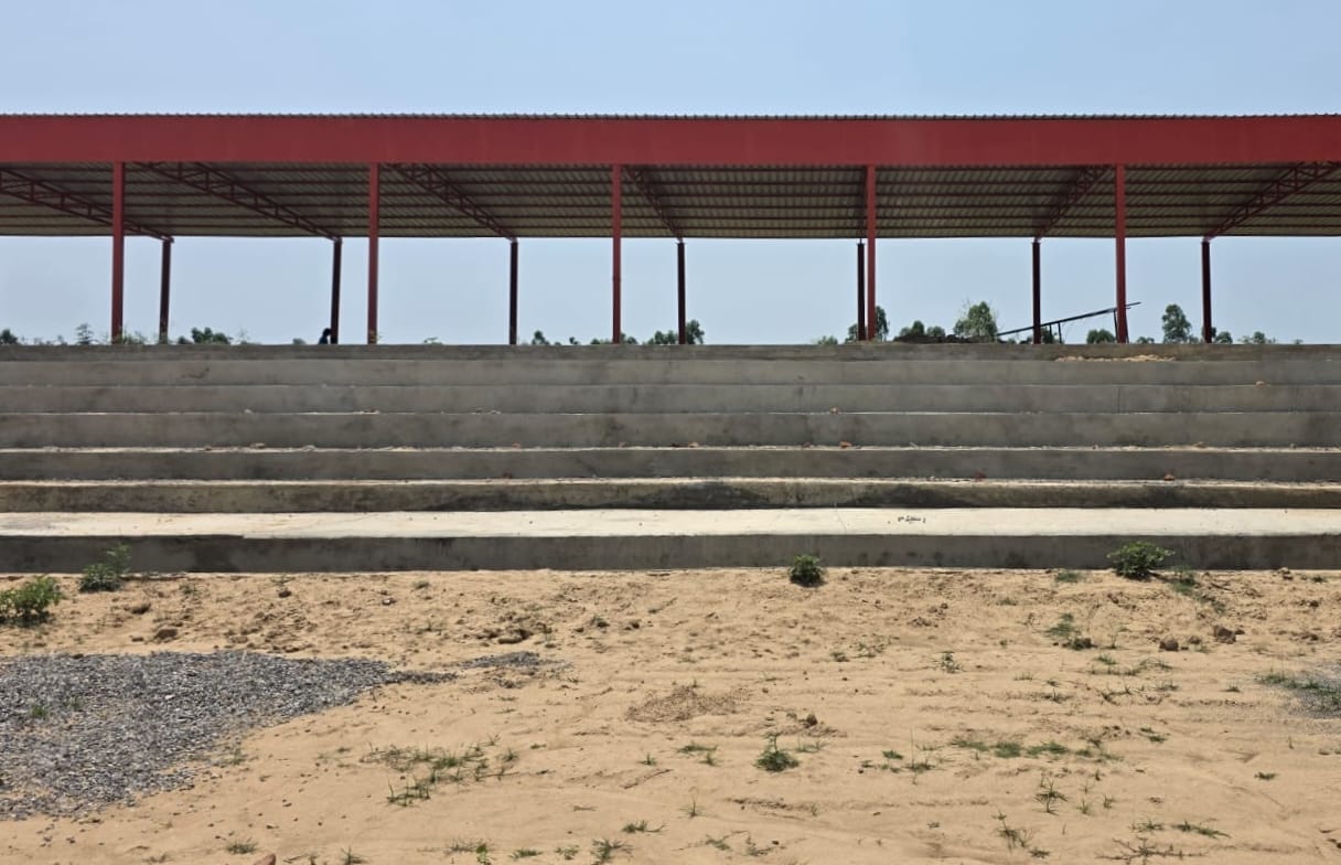 Construction of shed and stairs of Niamatpur Stadium completed