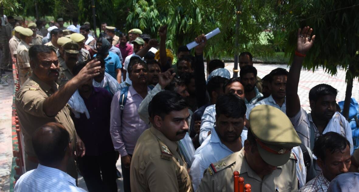 Roadways contract workers protest against merger with private company