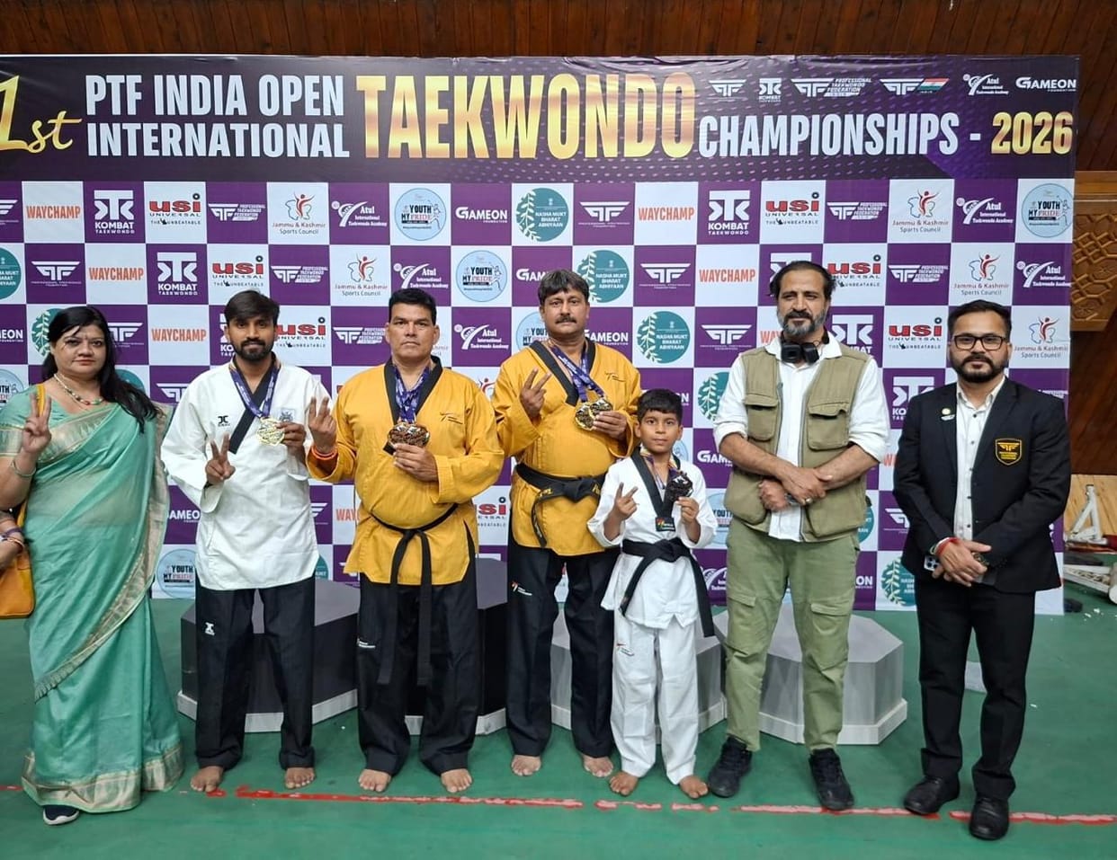 Golden performance by Taekwondo players from Agra in Srinagar