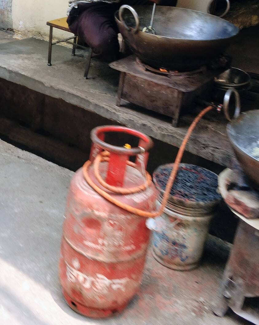 Domestic gas cylinders are being used fearlessly in shops, canteens and hotels.