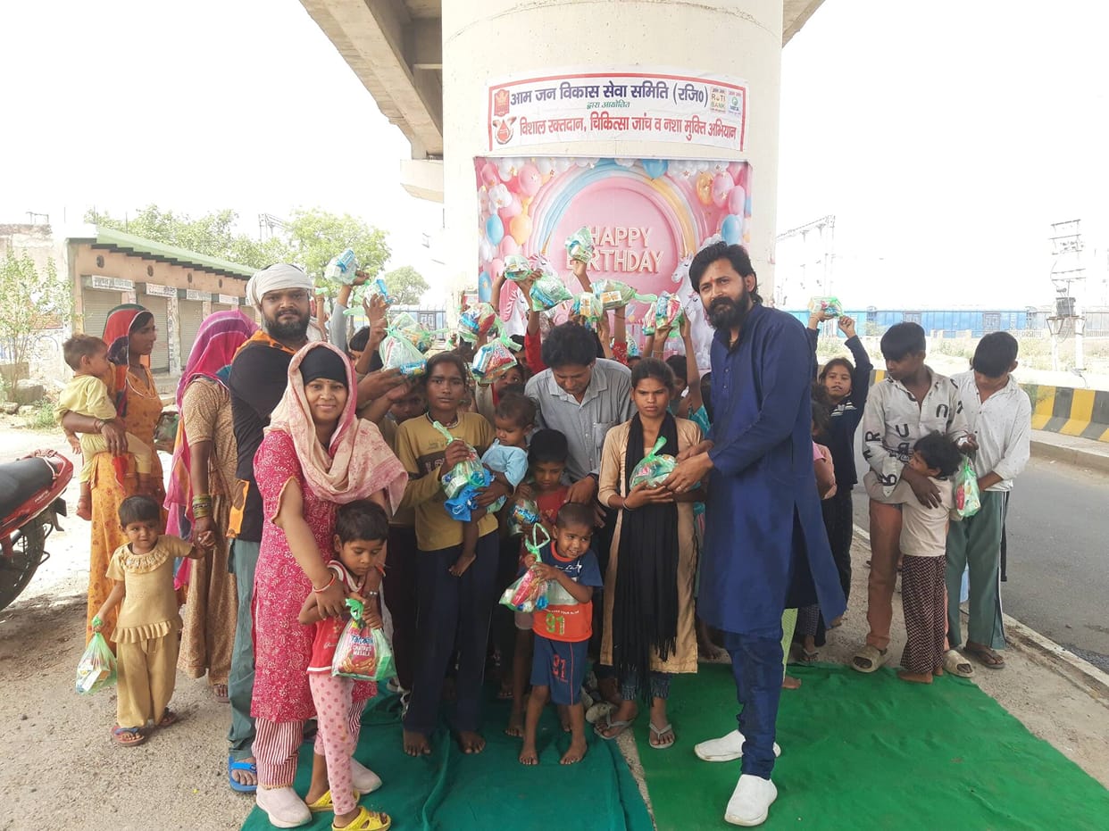 Goods distributed to children living in slums
