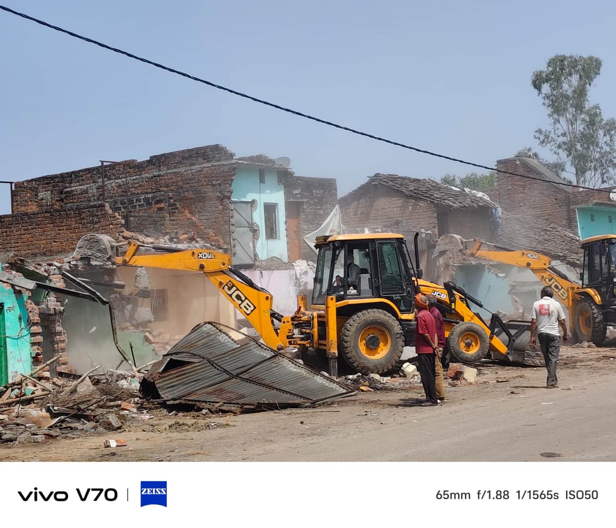 More than 70 houses and shops were demolished.