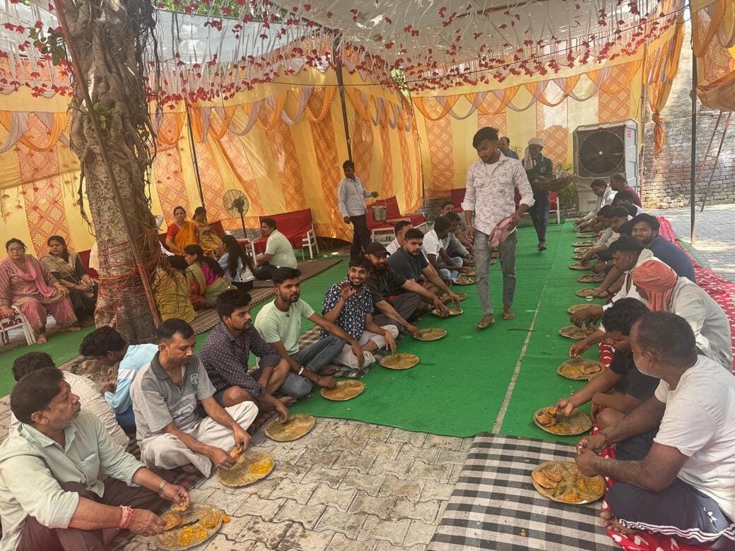 Organizing a huge feast on the anniversary of Shani Dev Temple