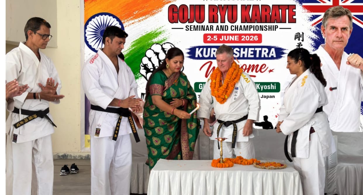 Goju-Ryu Karate Seminar begins, with Australian Shihan Glenn Stephenson providing training.