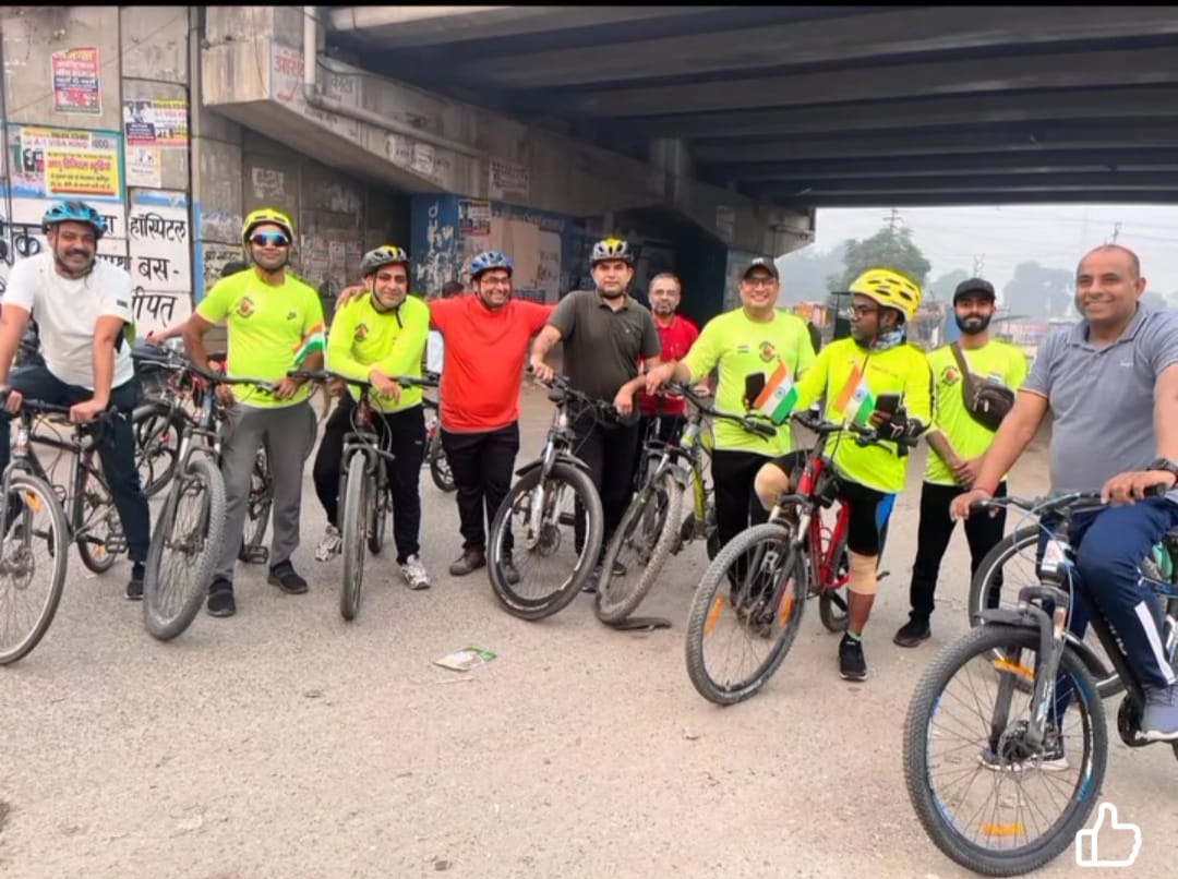 Panipat Cycle Club's awareness message reaches villages, but there are no separate tracks for cyclists in the city.