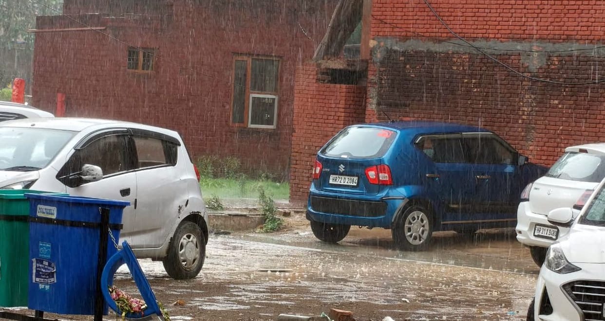The weather takes a turn... Jind records 7 mm of rainfall, Narwana 2 mm, and Alewa 1 mm.