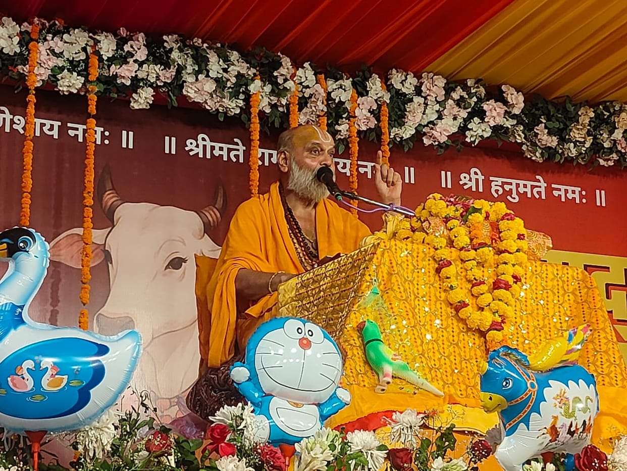 Katha increases culture and morality in the society, Katha Vyas gave the message in Shrimad Bhagwat Katha at Pancheshwar Mahadev Temple.