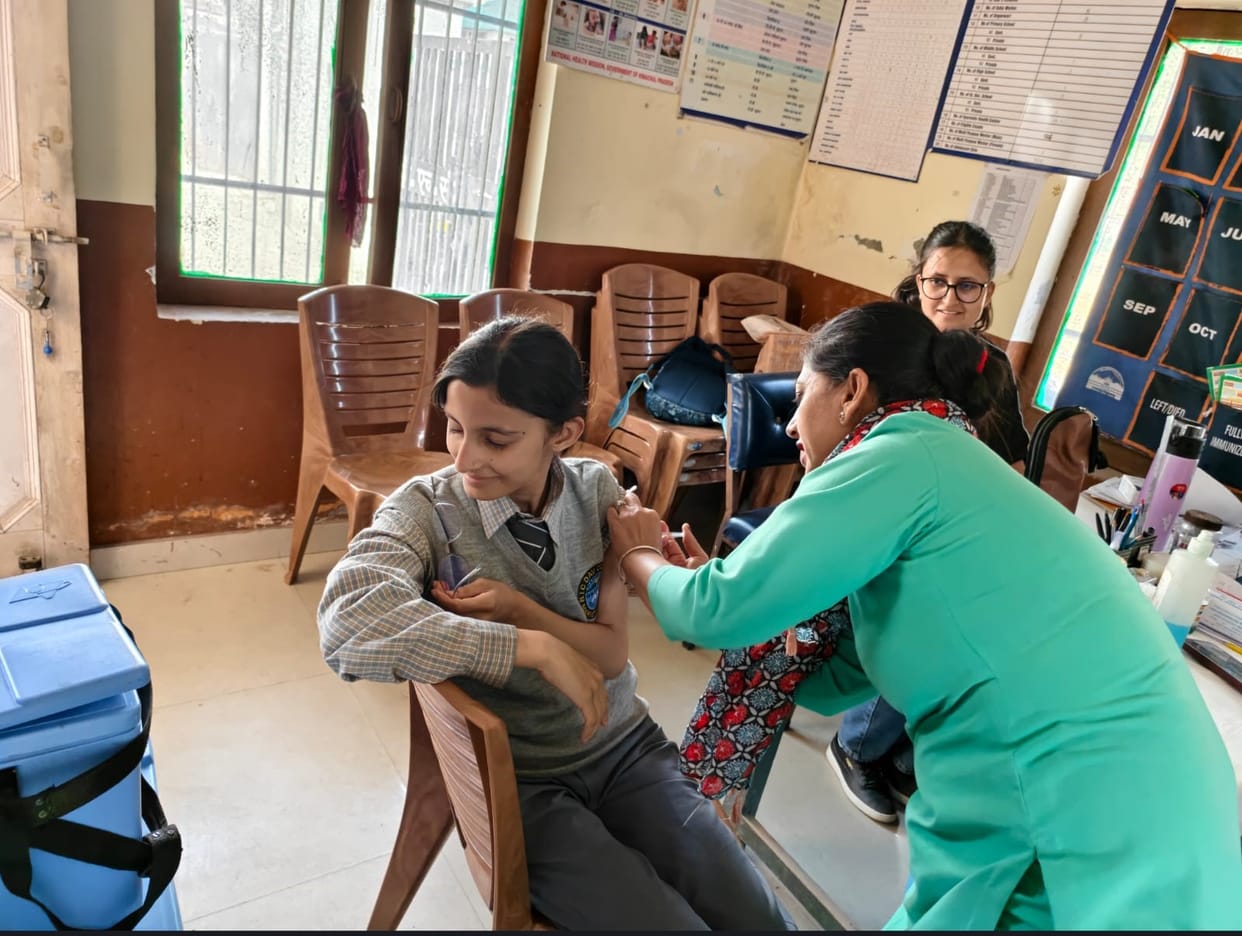 HPV vaccine administered to 11 adolescent girls at Banikhet and Bagdhar centres