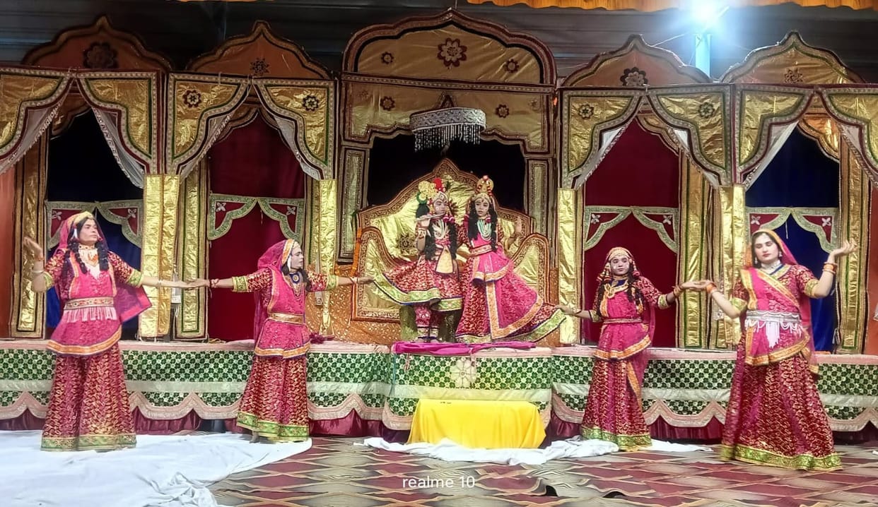 Staging of the betrothal of Shri Radha-Krishna and the butter-stealing *Lila*