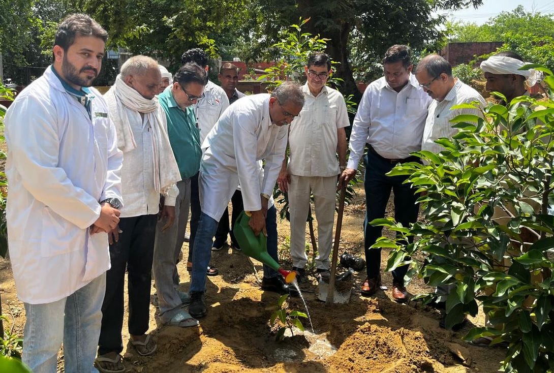 Doctors planted saplings at the Civil Hospital.
