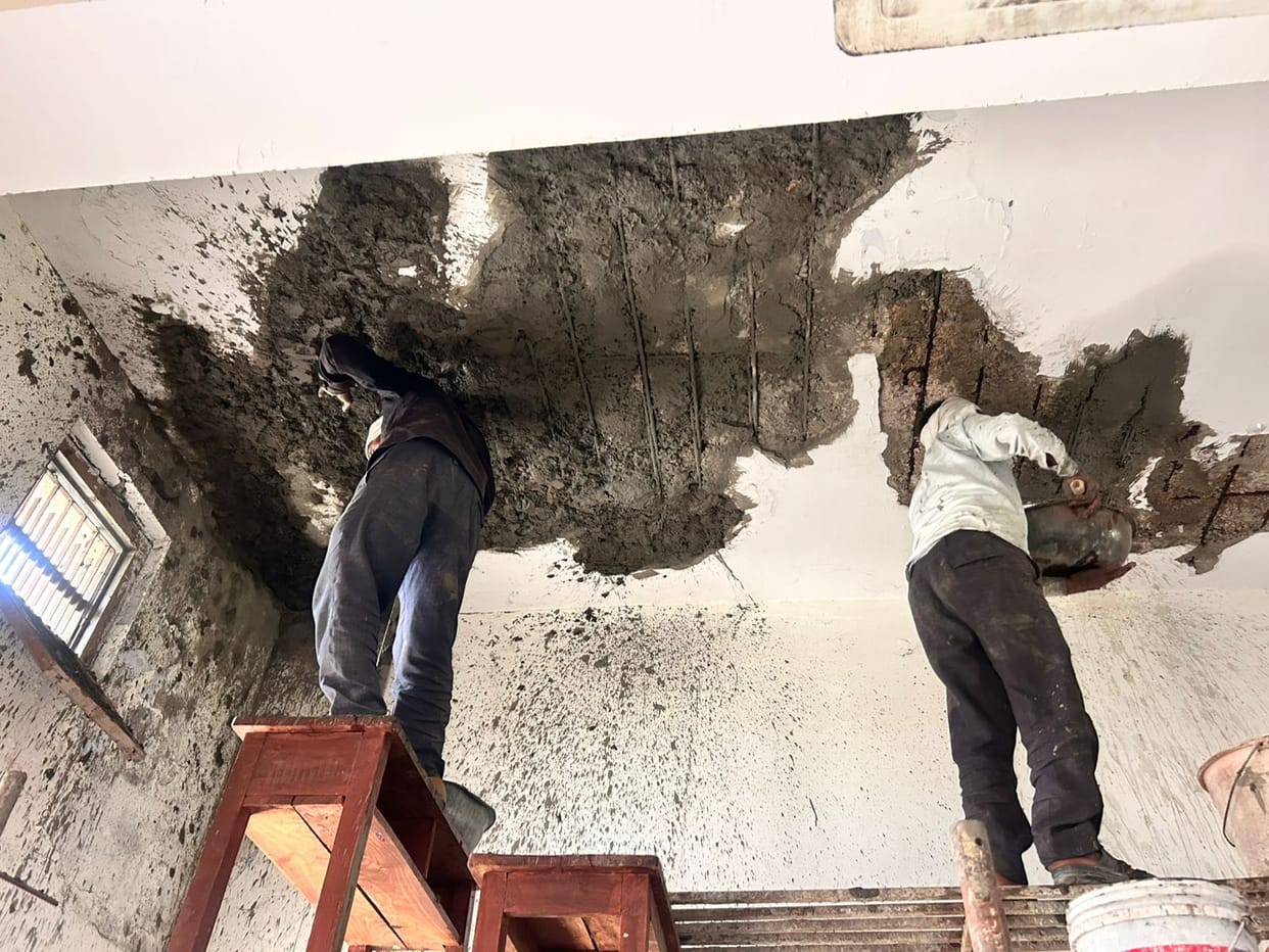 Repair of the dilapidated roof of Nekiram College Library begins