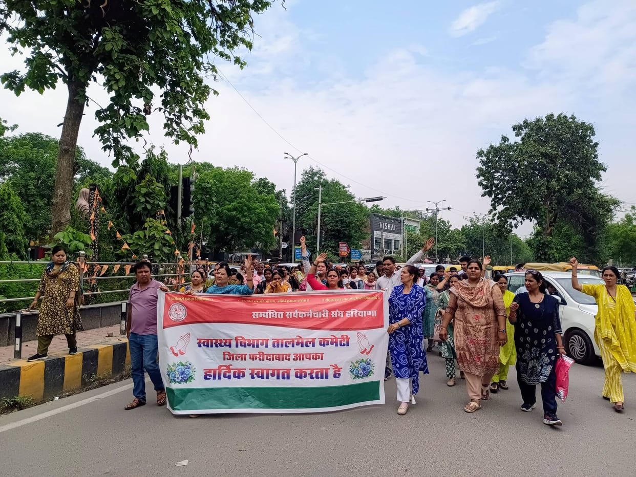 Health workers' protest at BK Chowk