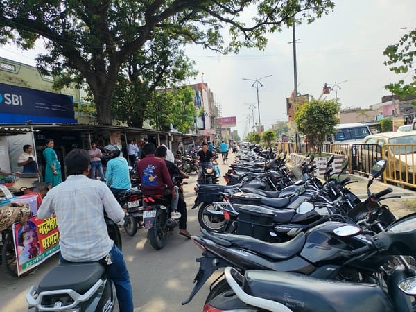 There is no parking arrangement in the city...there is traffic jam on the roads.