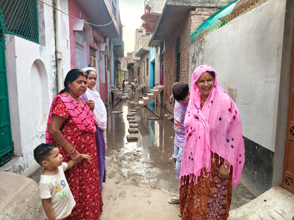 Waterlogging causes problems, people leaving with bricks
