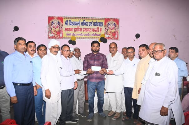 MLA provides assistance for the construction of the Vishwakarma Mandir Dharamshala hall.