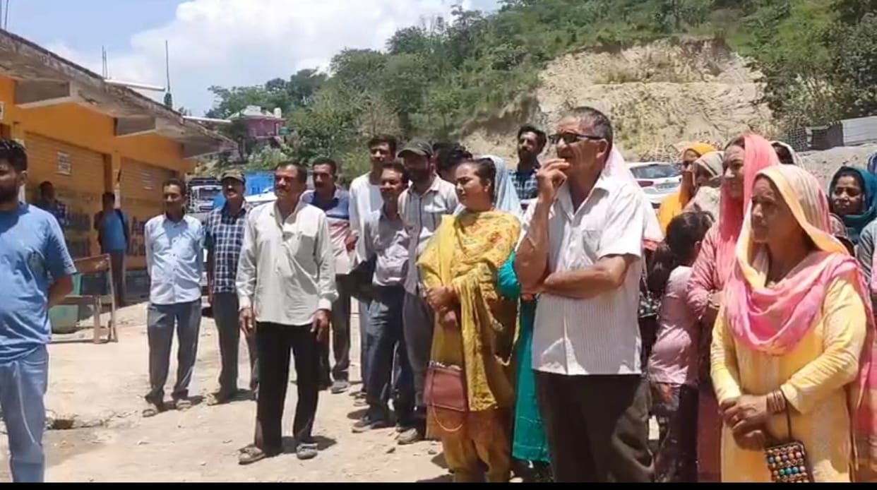 People demonstrated outside the Gabor company office.