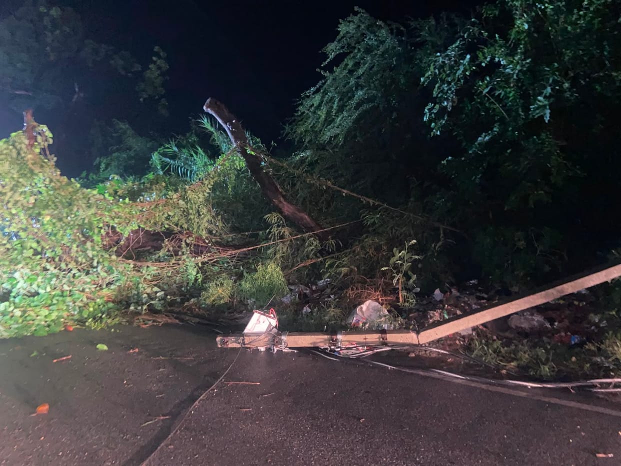 Destruction due to storm and rain, 55 poles and six transformers fell