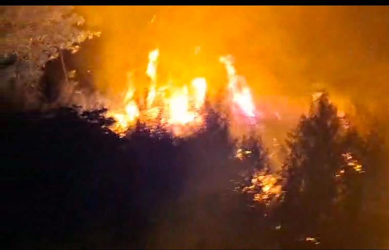 Panic ensues following a massive fire near Rudauli railway station