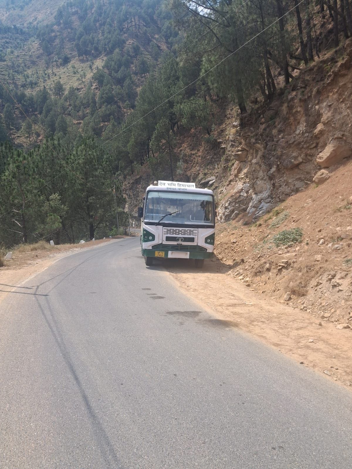 HRTC bus is standing broken in Manjir for three days