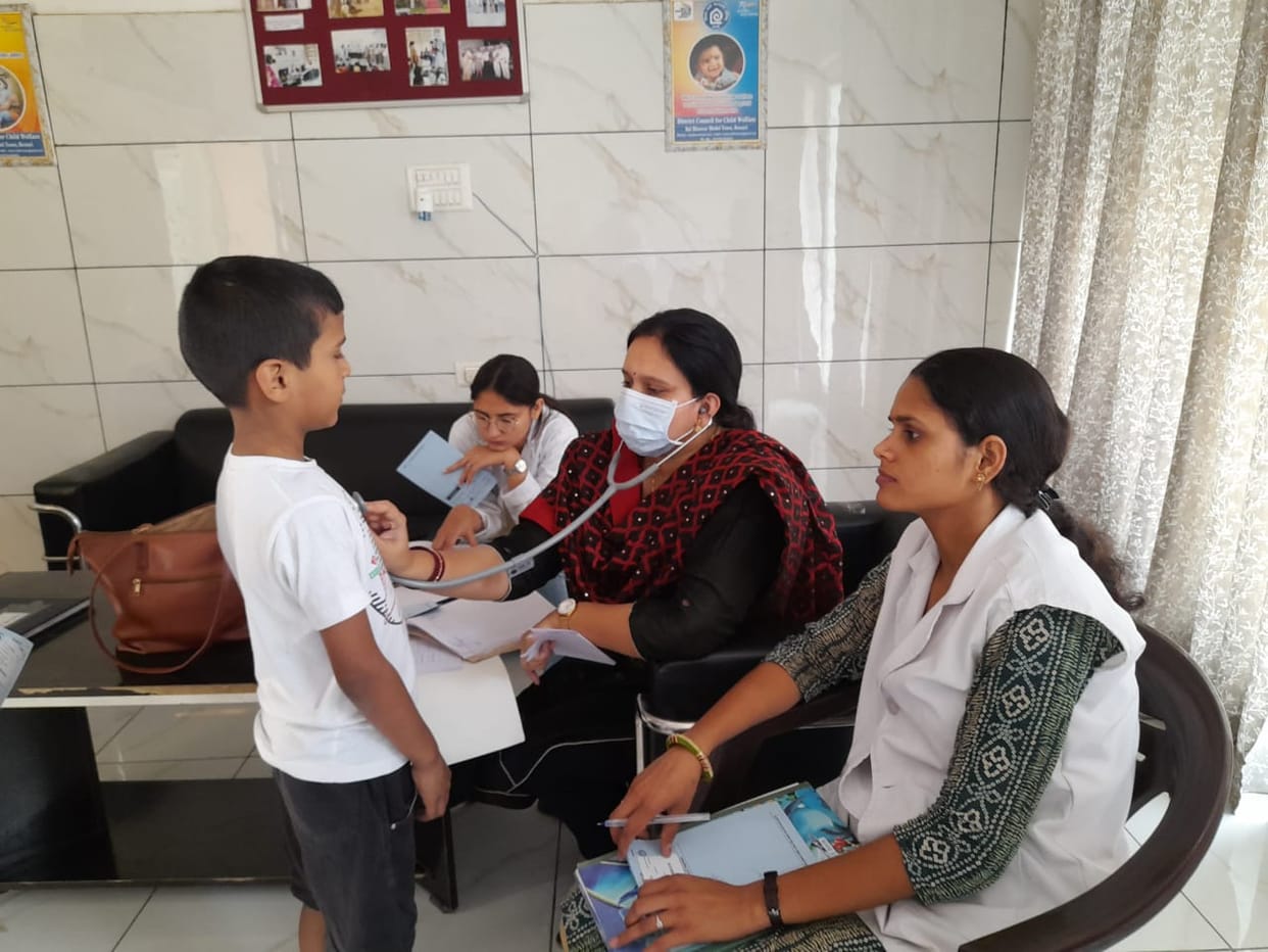 Children suffering from fever, cough and infection