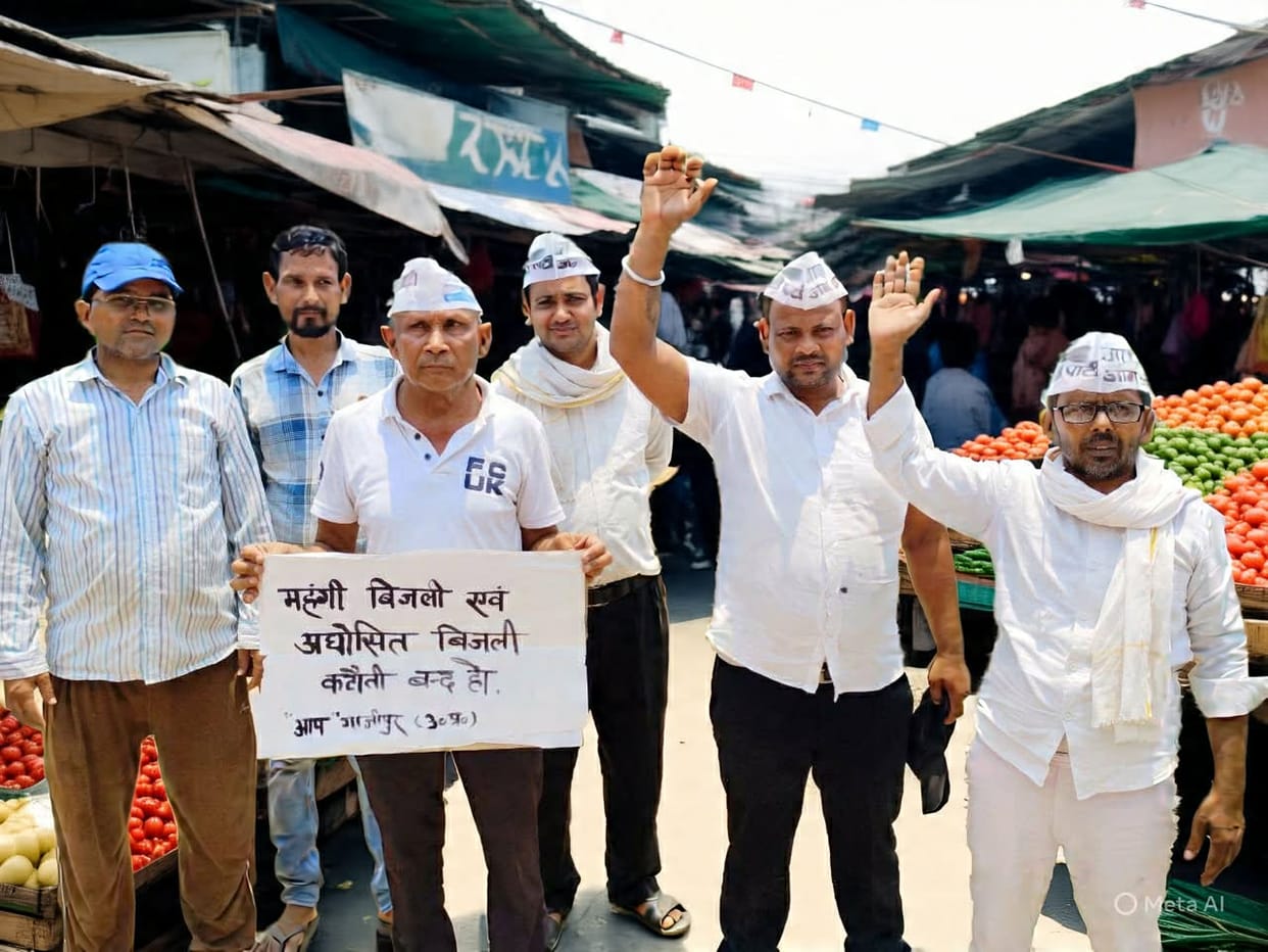 AAP protested against unscheduled power cuts.