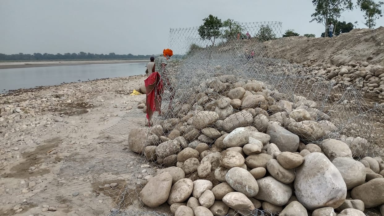 Rains are near, wire crates will be installed to prevent erosion near No Man's Land.