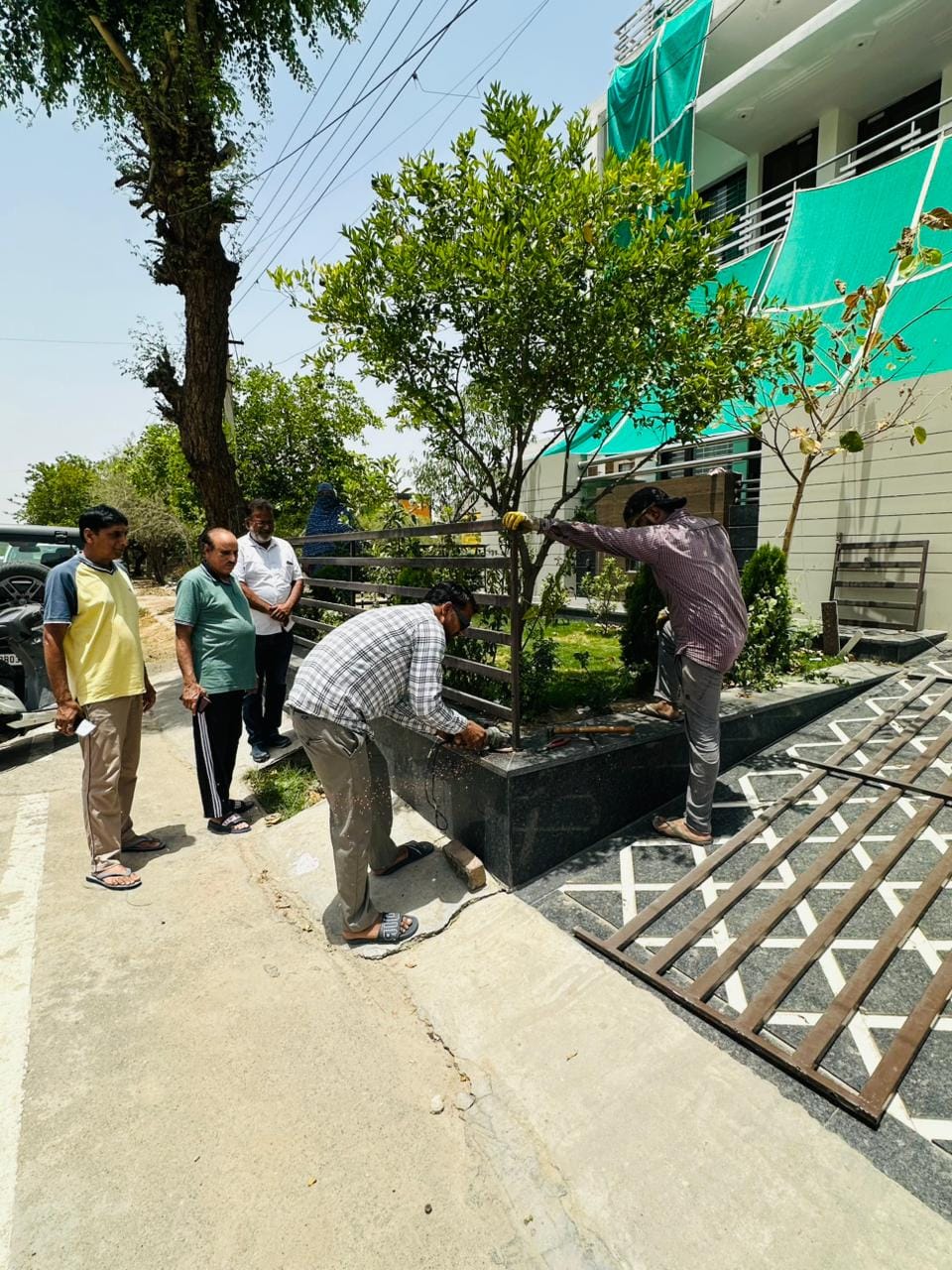 Effect of strictness or common sense... the residents of the sector removed the encroachment themselves