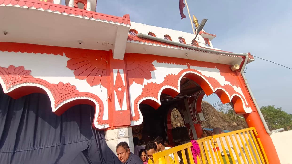 Heavy storm and rain caused a portion of the roof of the Badi Mata Temple to collapse a major accident averted