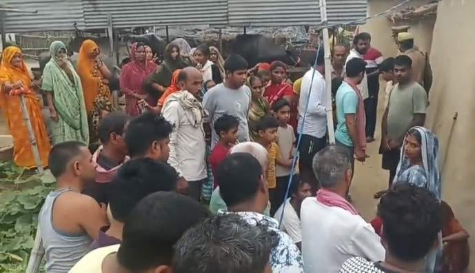 A farmer sleeping in a shed outside his house was stabbed to death with a sharp weapon.