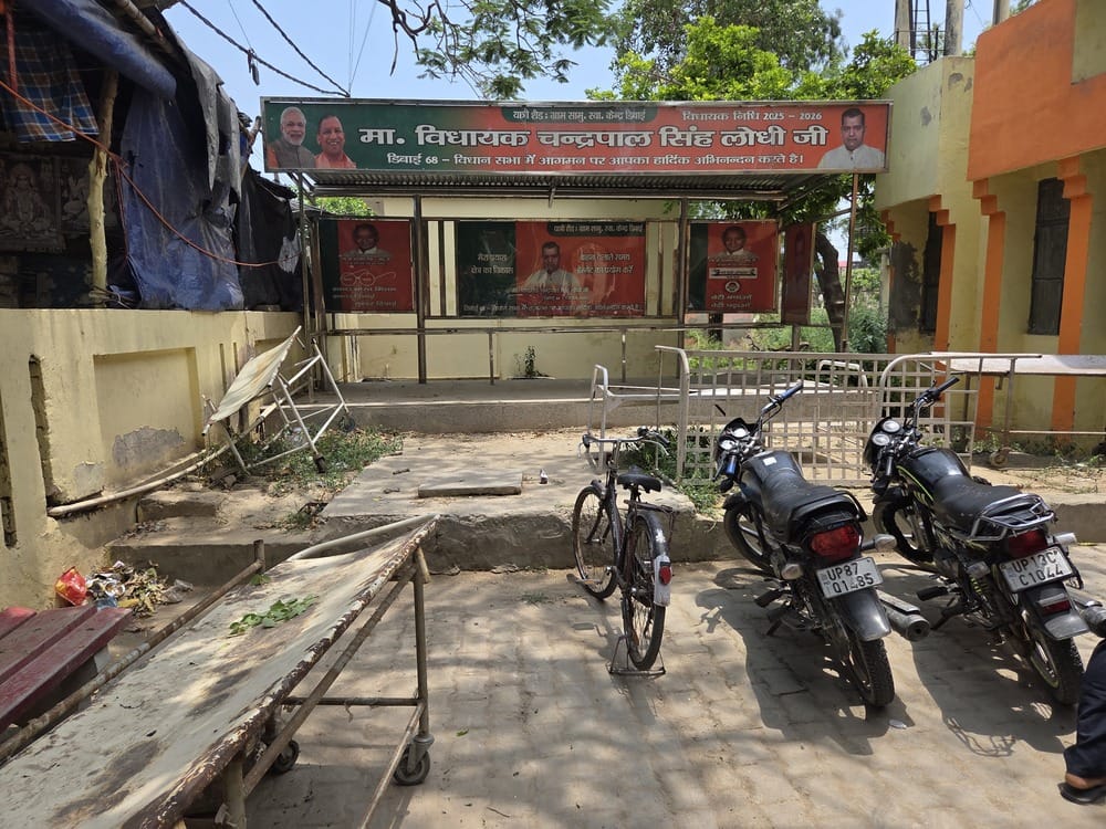 Passenger shelter turns into a dumping ground; patients left without a place to sit.