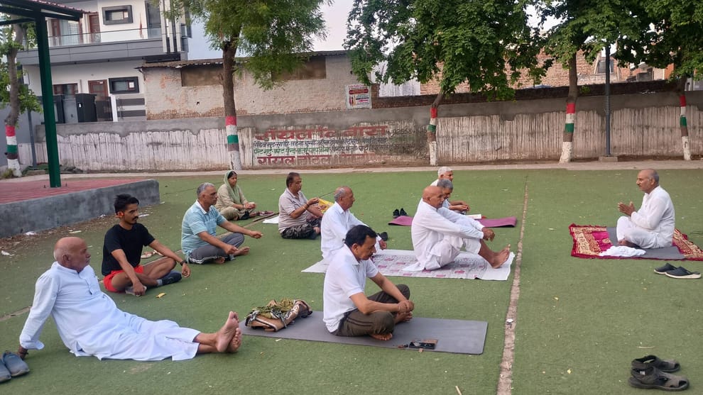 A healthy life is built through yoga and a balanced diet.