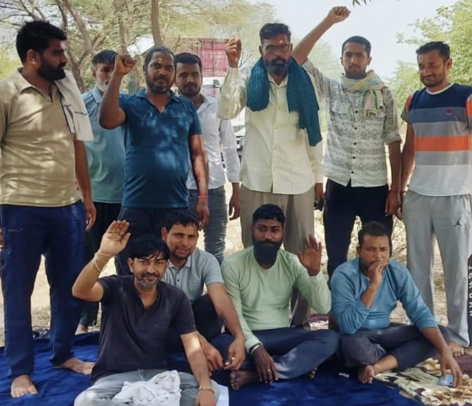Drivers staged a protest over various demands.